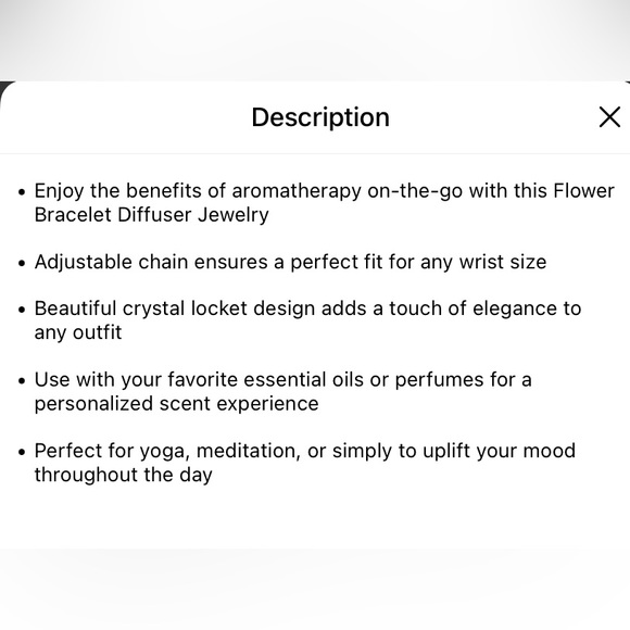 Bracelet Flower Aromatherapy Diffuser Jewelry: Adjustable Chain - Picture 5 of 5